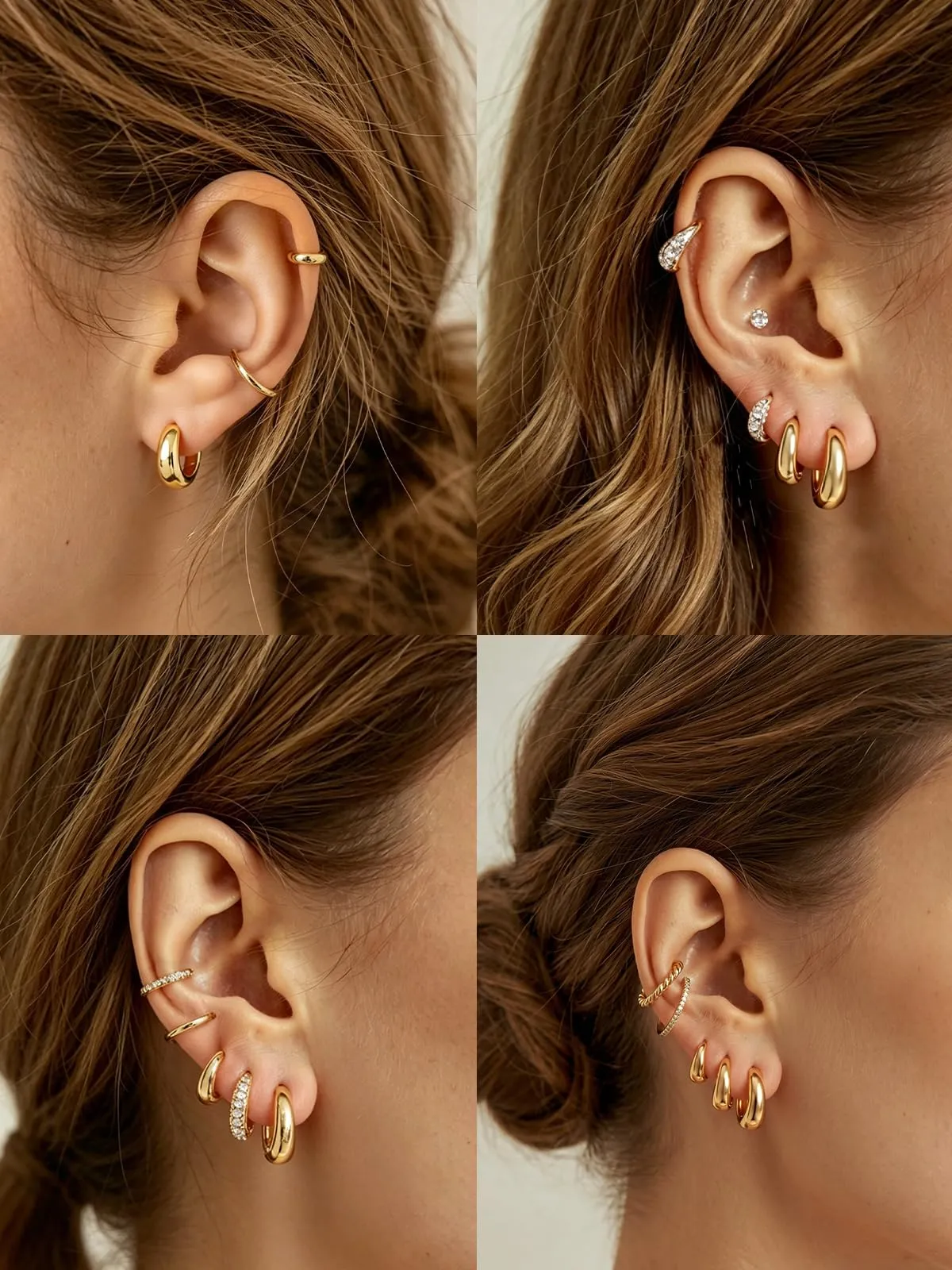 Silvora 14mm Orecchini Donna a Cerchio Oro Dorati Piccoli - immagine 9