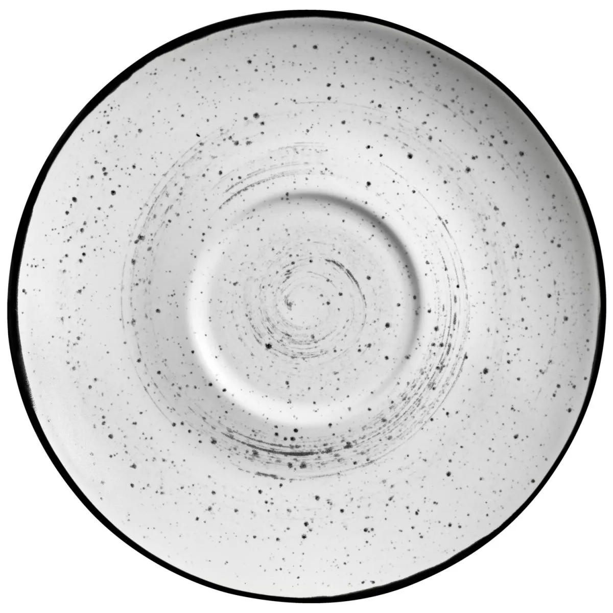 6x VEGA Piattino per tazza cappuccino Fungio; 14 cm (Ø); bianco/nero; rotonda; 6 pz. / Pacco - immagine 1