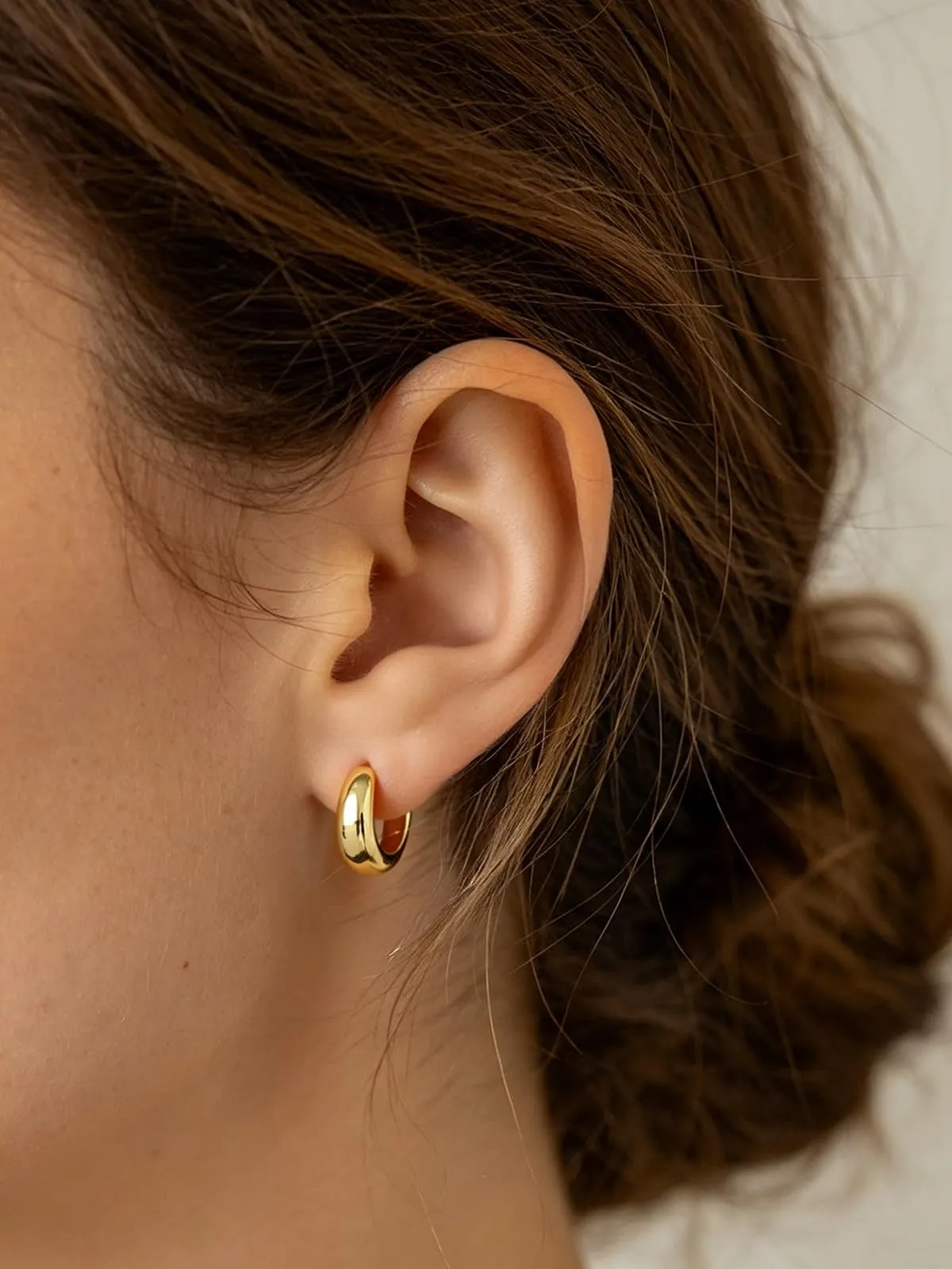 Silvora 10mm Orecchini Donna a Cerchio Oro Dorati Piccoli - immagine 3