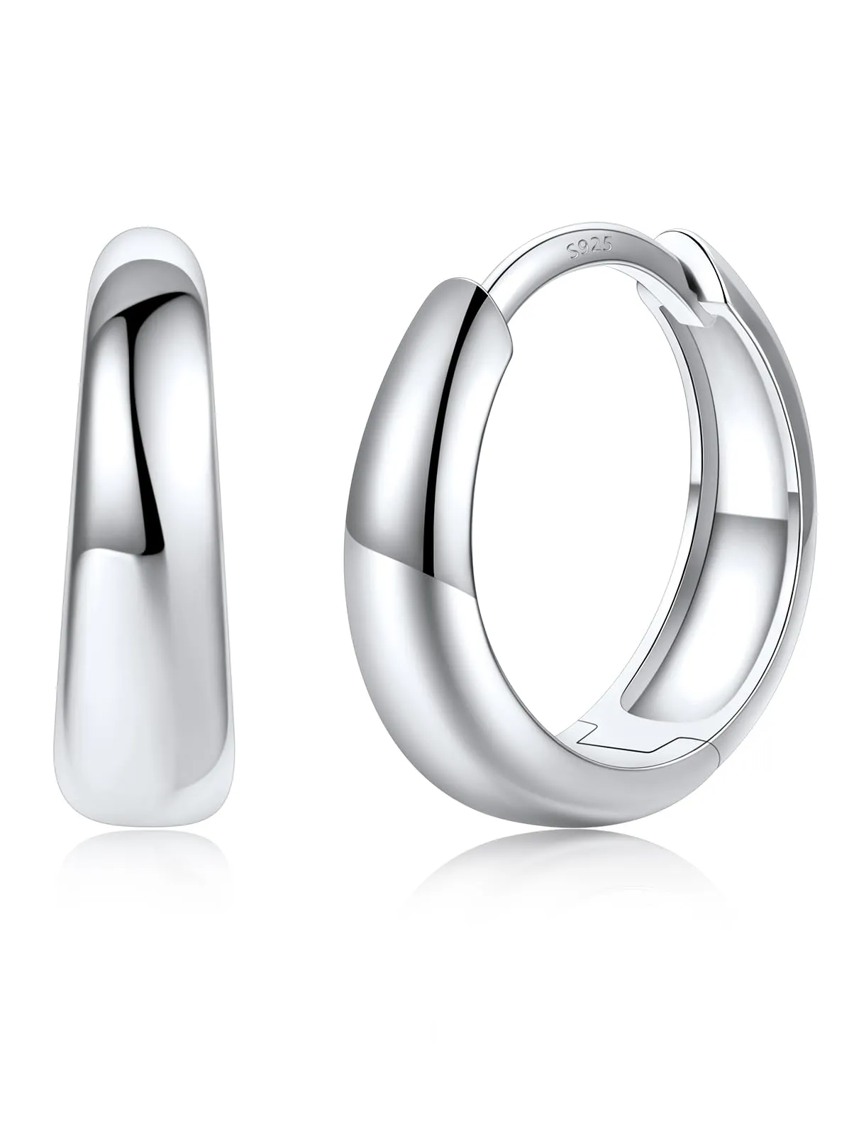 Silvora 12mm Orecchini Donna a Cerchio Argento Piccoli - immagine 1