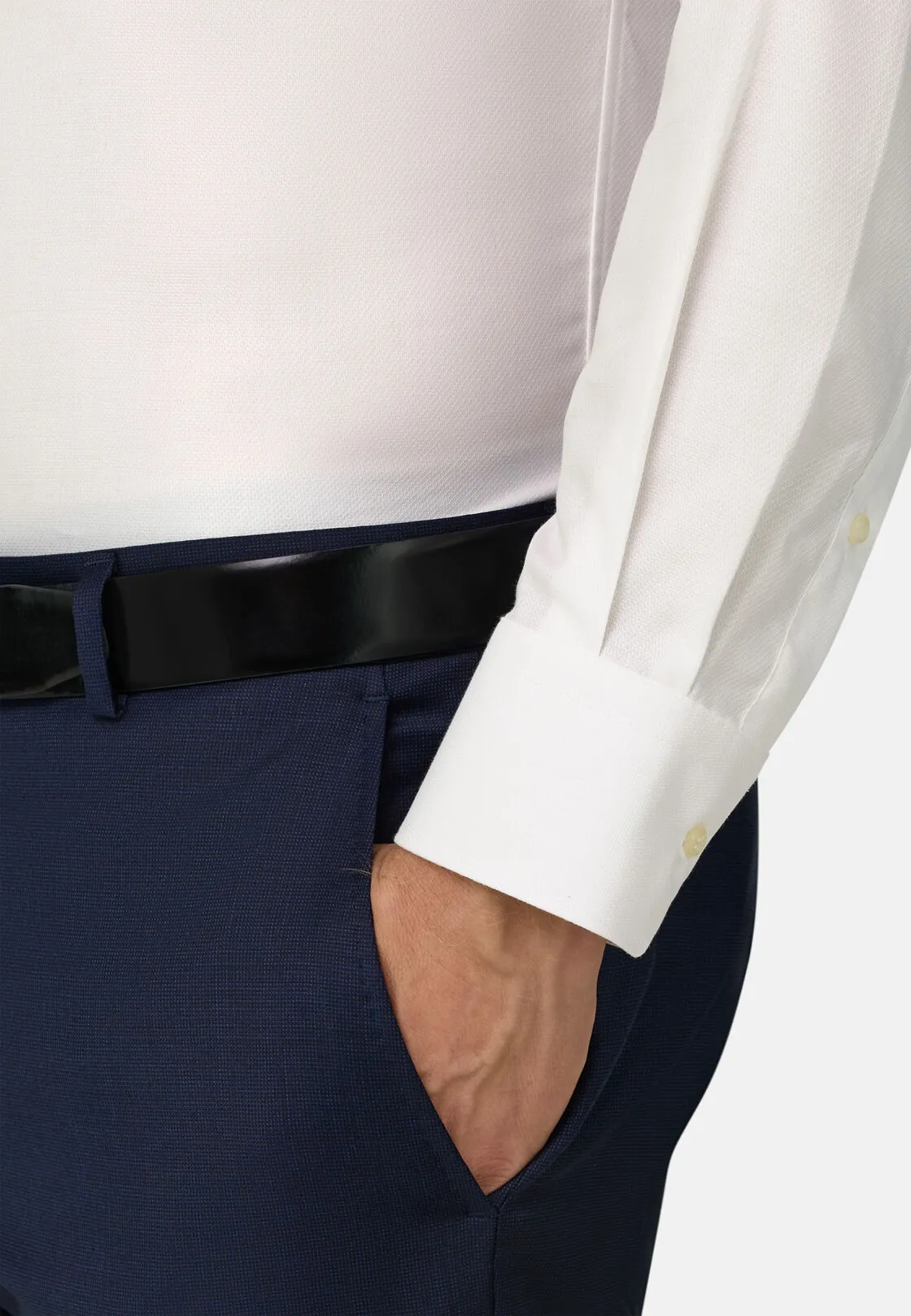 Boggi, Camicia In Cotone Slim Fit, Uomo, Bianco, Taglia: 40 - immagine 4
