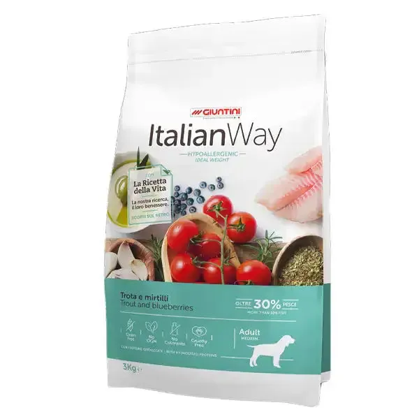 ItalianWay Medium/Maxi Adult Hypoallergenic Trota e Mirtilli 3 kg - Croccantini per cani - immagine 1