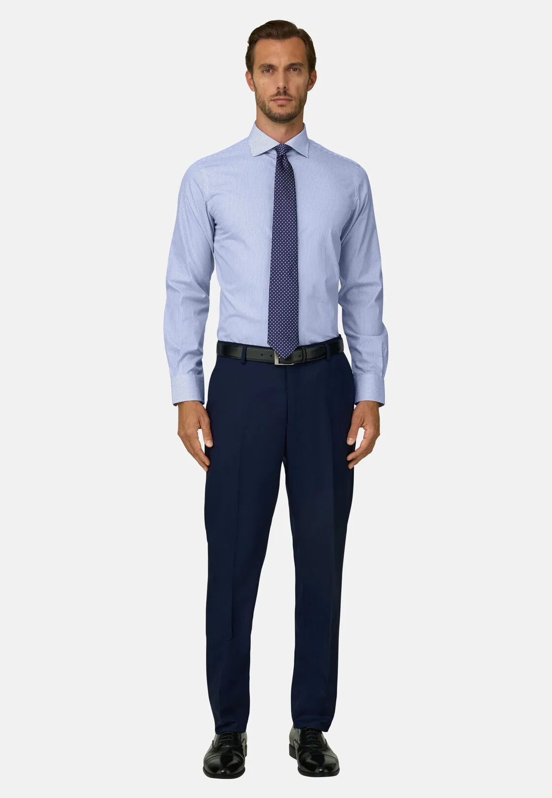 Boggi, Camicia A Righe In Cotone Regular Fit, Uomo, Azzurro, Taglia: 38 - immagine 2