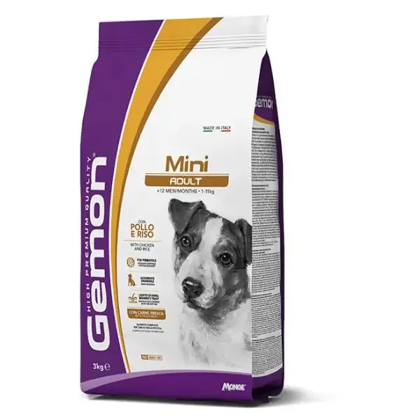 Monge Gemon Mini Adult con Pollo e Riso 3 kg - Croccantini per cani - immagine 1