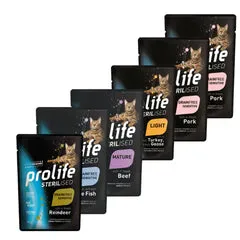 Prolife Cat Sterilised Bustine 85 gr Mature manzo - confezione da 12 pezzi - Cibo umido per gatti - immagine 1