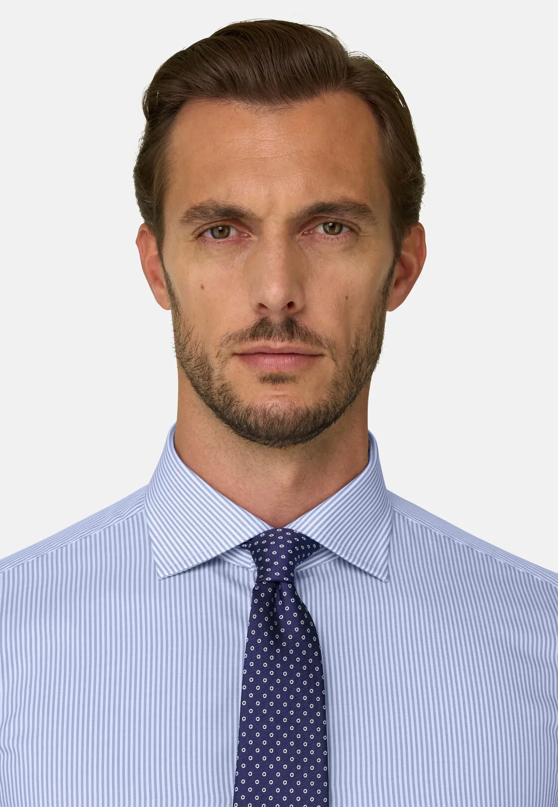 Boggi, Camicia A Righe In Cotone Regular Fit, Uomo, Azzurro, Taglia: 46 - immagine 3