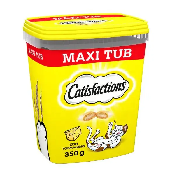 Catisfactions snack per gatti Maxi Tub 350 gr Formaggio - immagine 1