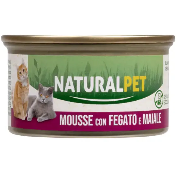NaturalPet Cat Adult Mousse 85 gr Fegato e maiale - immagine 1