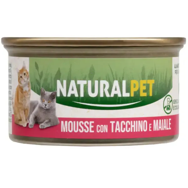 NaturalPet Cat Adult Mousse 85 gr Tacchino e maiale - immagine 1