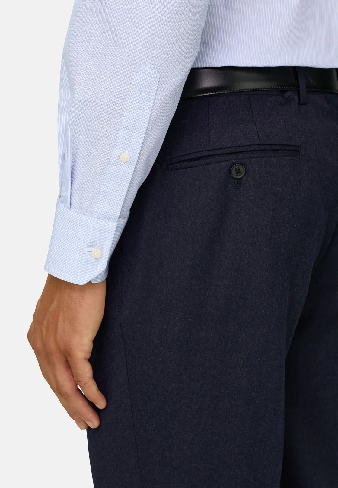 Boggi, Camicia A Righe In Cotone Slim Fit, Uomo, Azzurro, Taglia: 39 - immagine 4
