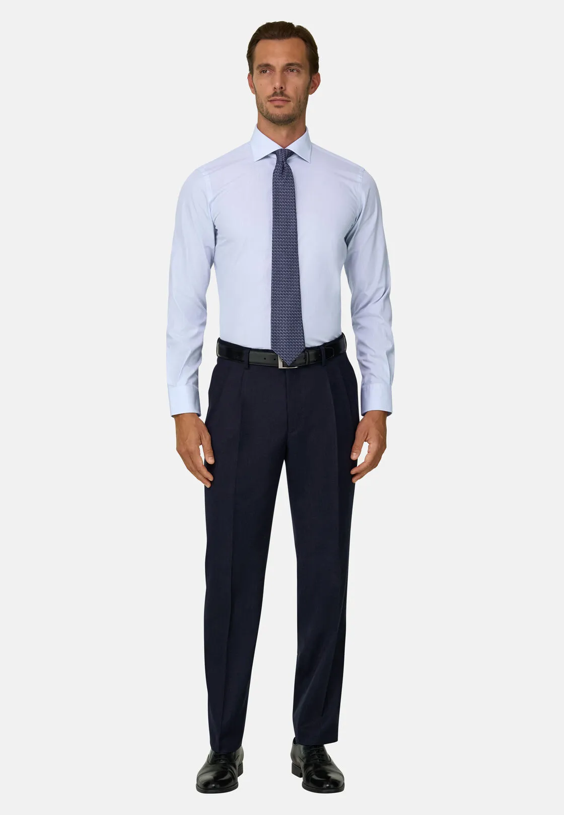 Boggi, Camicia A Righe In Cotone Slim Fit, Uomo, Azzurro, Taglia: 40 - immagine 2