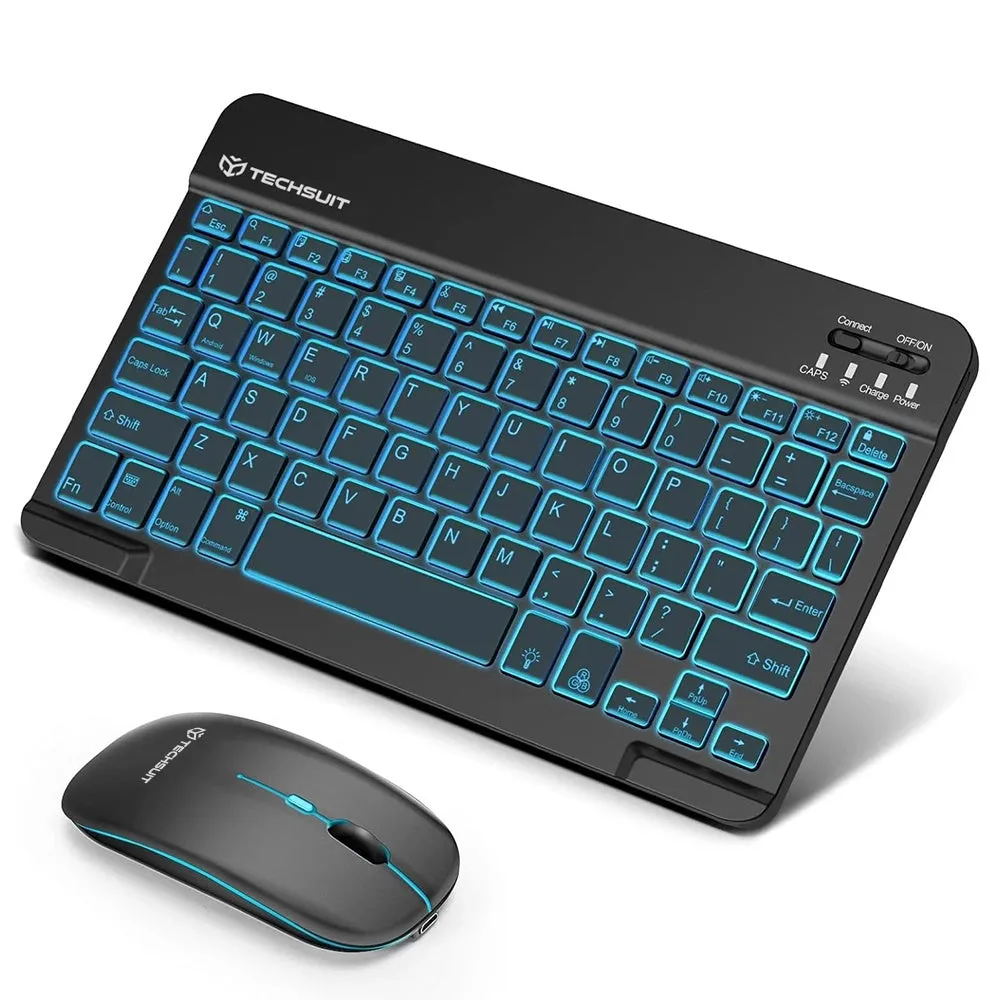 Kit Tastiera Mouse Wireless Techsuit AirCombo WKM1, BT / Wi-Fi, Nero - immagine 1