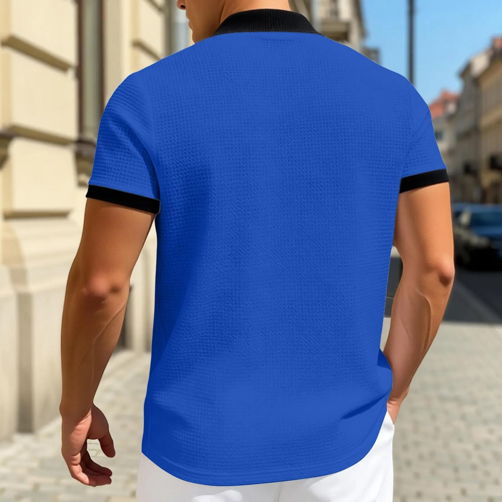 Polo da Rugby a Righe da Uomo Classico Camicia Vintage a Maniche Lunghe Polo a Righe con Colletto Rovesciato Polo da Uomo Oversized a Maniche Lunghe T-Shirt con Vestibilità Normale Sweatshirt a - immagine 3