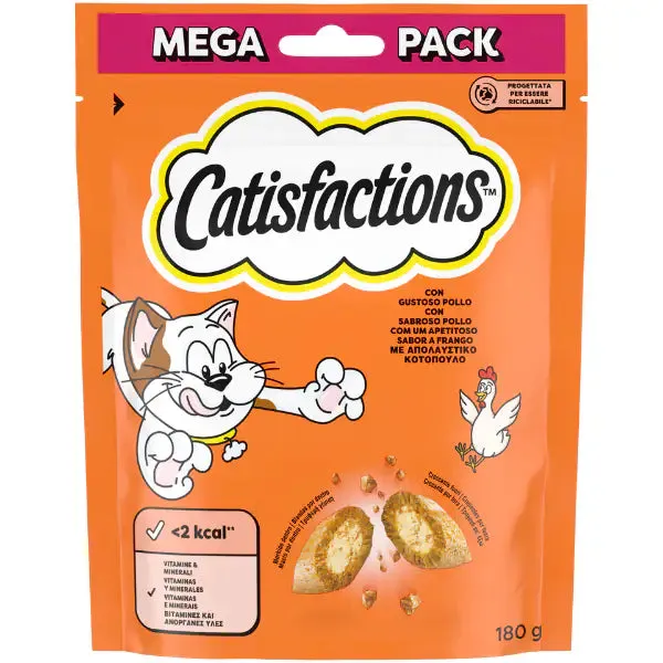 Catisfactions snack per gatti Maxi Pack 180 gr Pollo - immagine 1