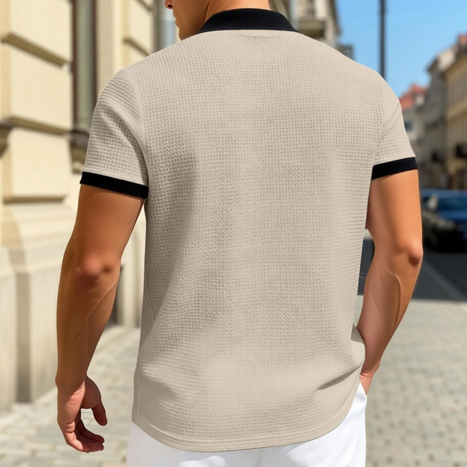 Polo da Rugby a Righe da Uomo Classico Camicia Vintage a Maniche Lunghe Polo a Righe con Colletto Rovesciato Polo da Uomo Oversized a Maniche Lunghe T-Shirt con Vestibilità Normale Sweatshirt a - immagine 3