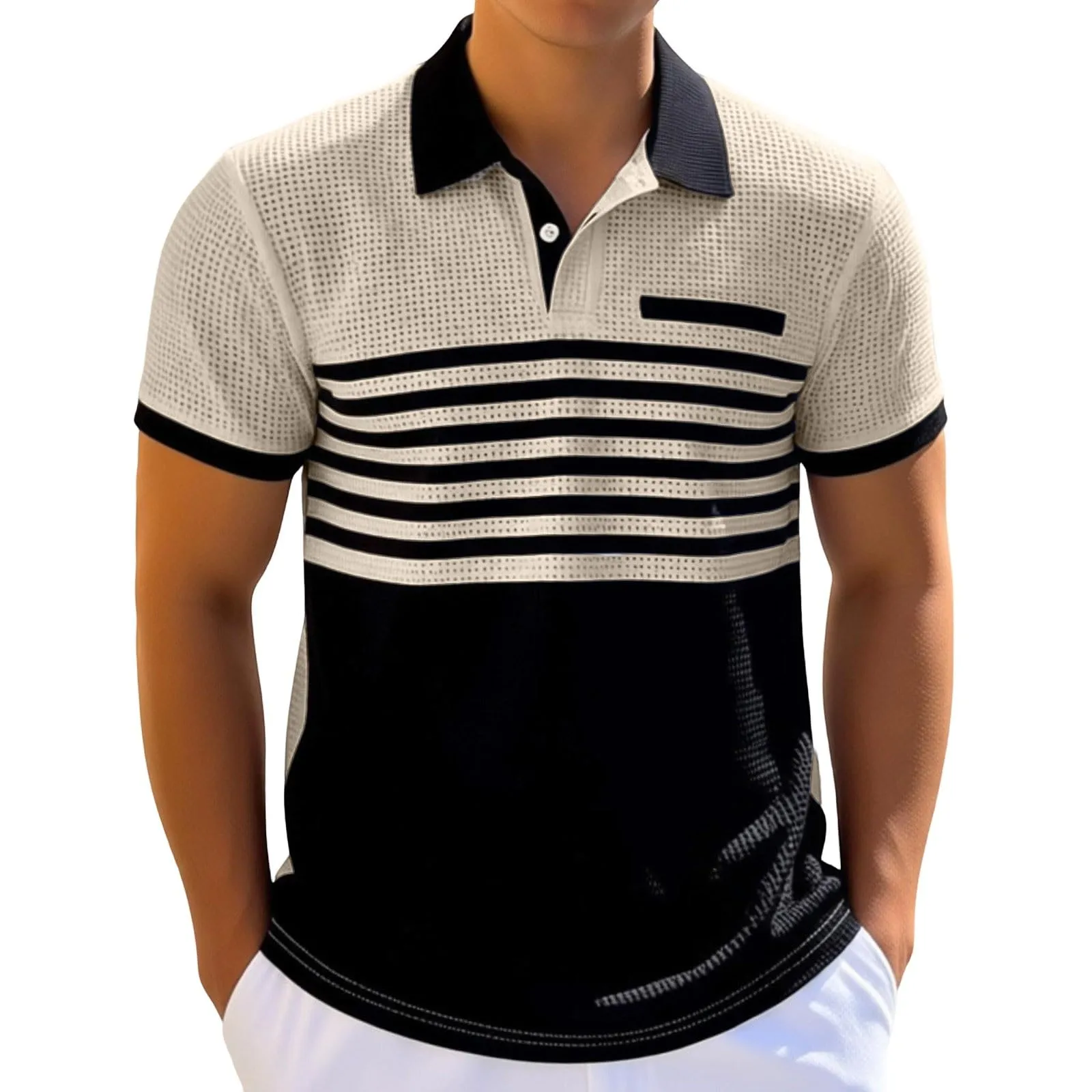 Polo da Rugby a Righe da Uomo Classico Camicia Vintage a Maniche Lunghe Polo a Righe con Colletto Rovesciato Polo da Uomo Oversized a Maniche Lunghe T-Shirt con Vestibilità Normale Sweatshirt a - immagine 1