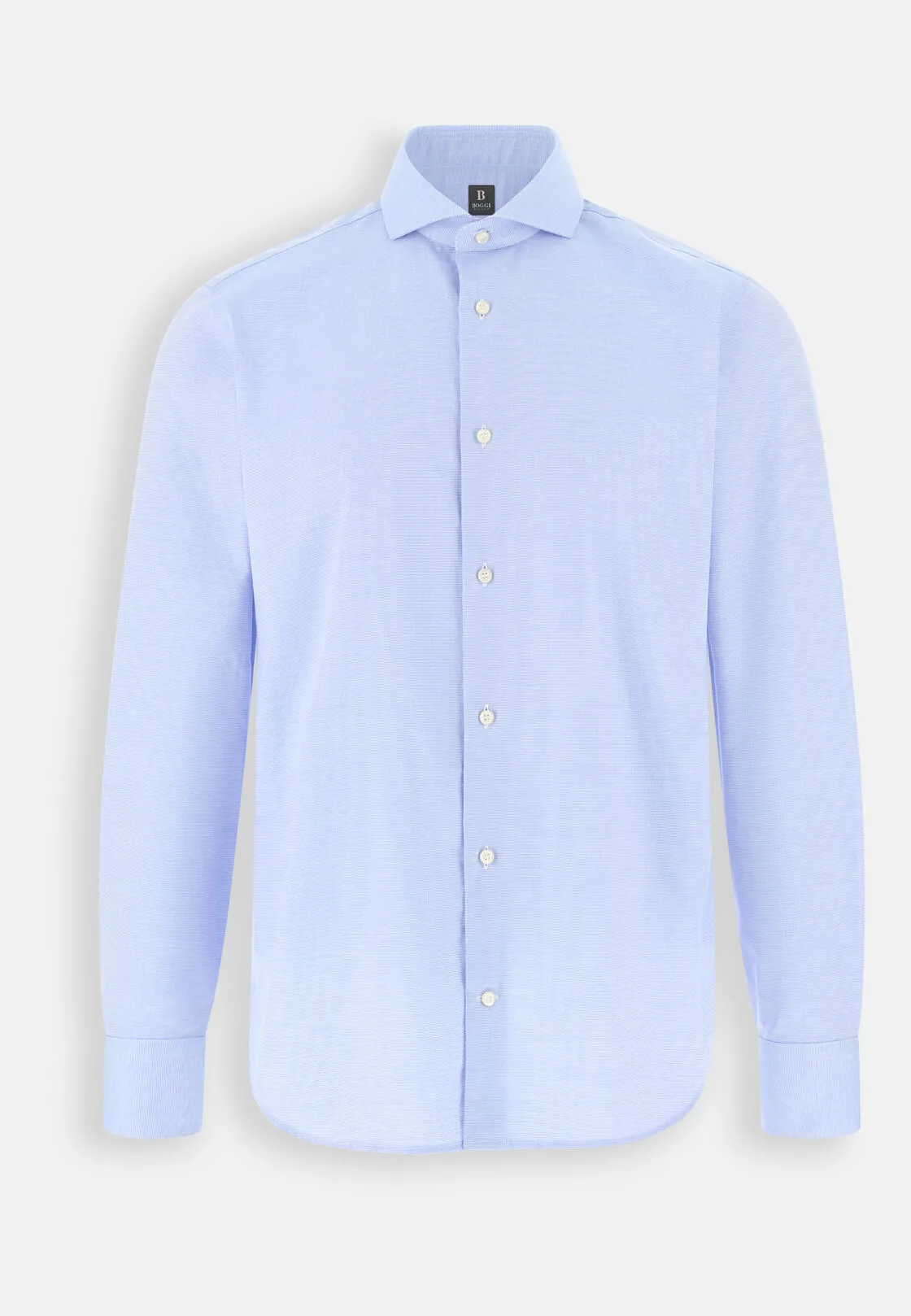Boggi, Camicia A Fantasia In Cotone Slim Fit, Uomo, Azzurro, Taglia: 37 - immagine 6
