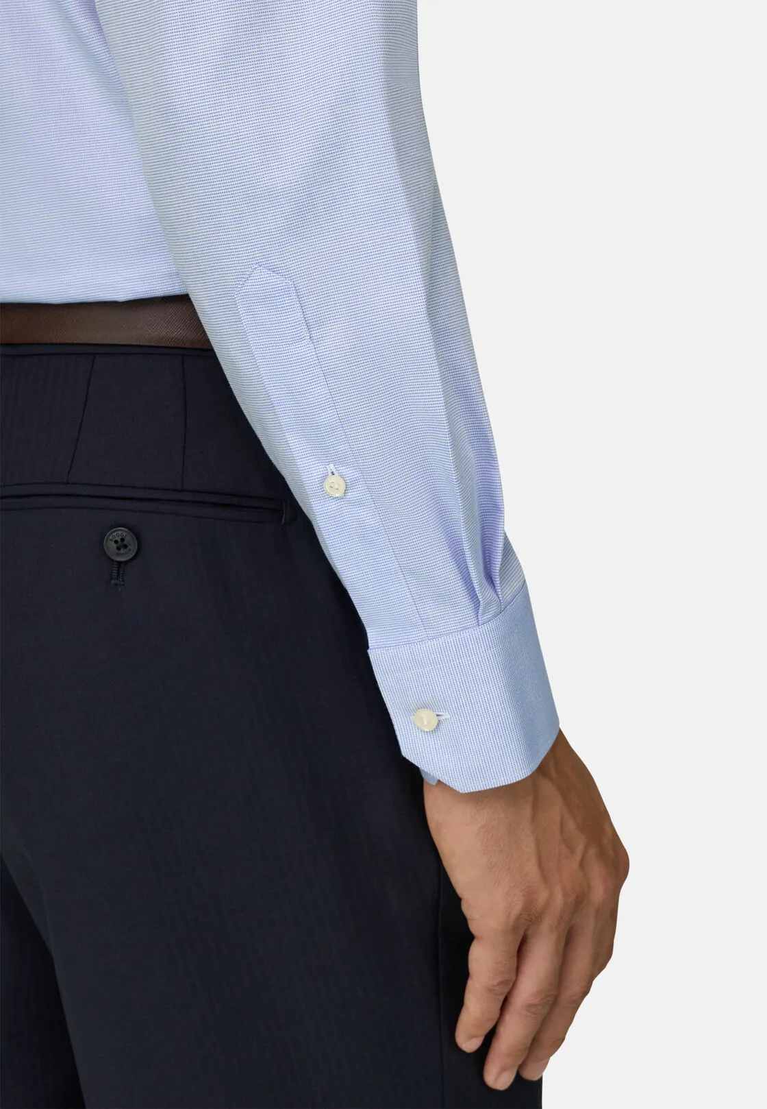 Boggi, Camicia A Fantasia In Cotone Slim Fit, Uomo, Azzurro, Taglia: 38 - immagine 4