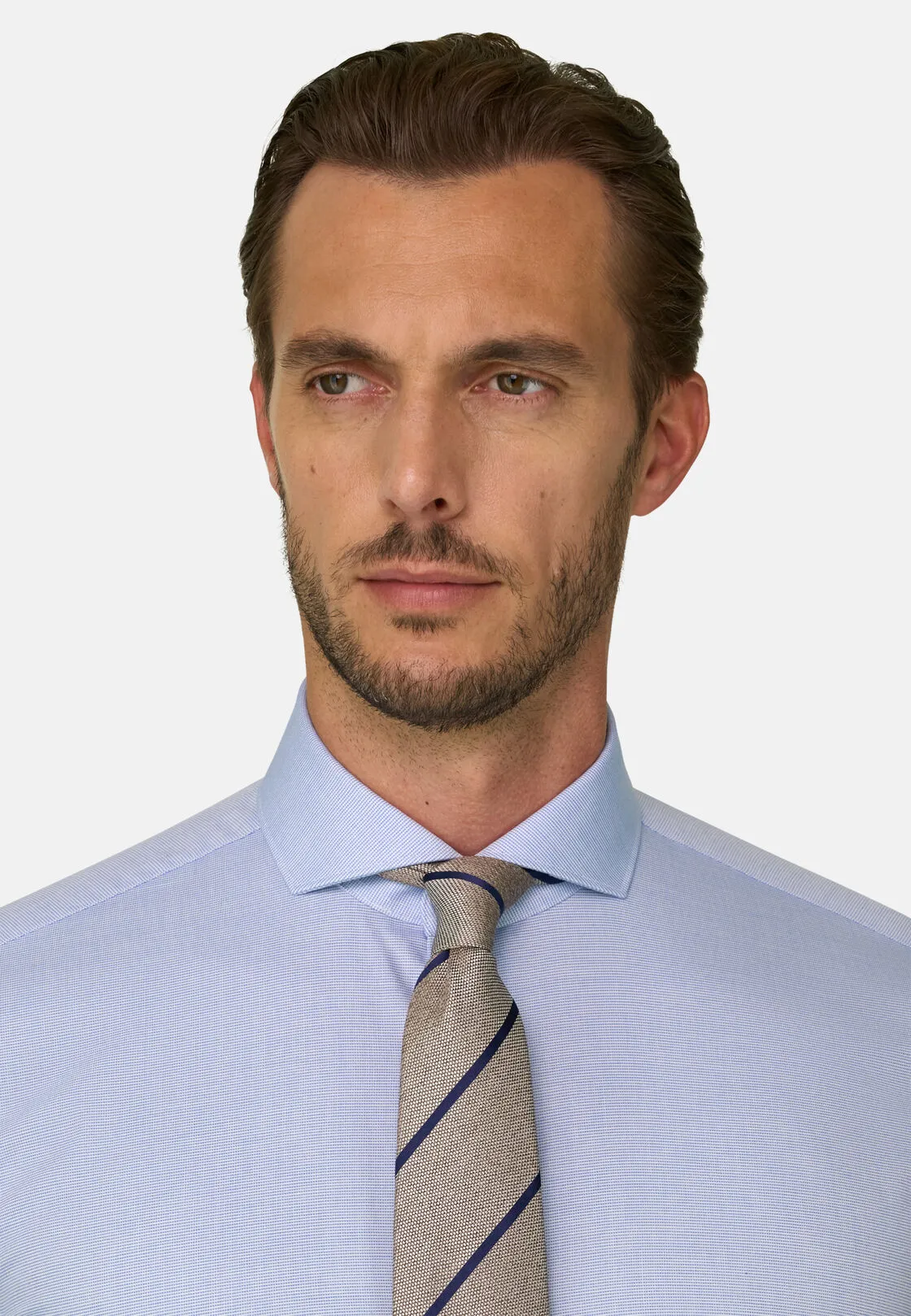 Boggi, Camicia A Fantasia In Cotone Slim Fit, Uomo, Azzurro, Taglia: 42 - immagine 3