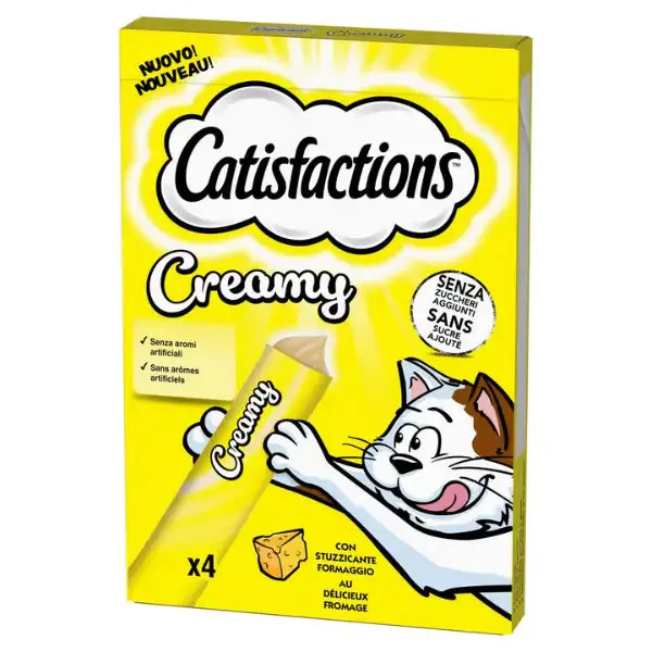 Catisfaction Dreamies Creamy snack per gatti 4x10 gr Formaggio - immagine 1