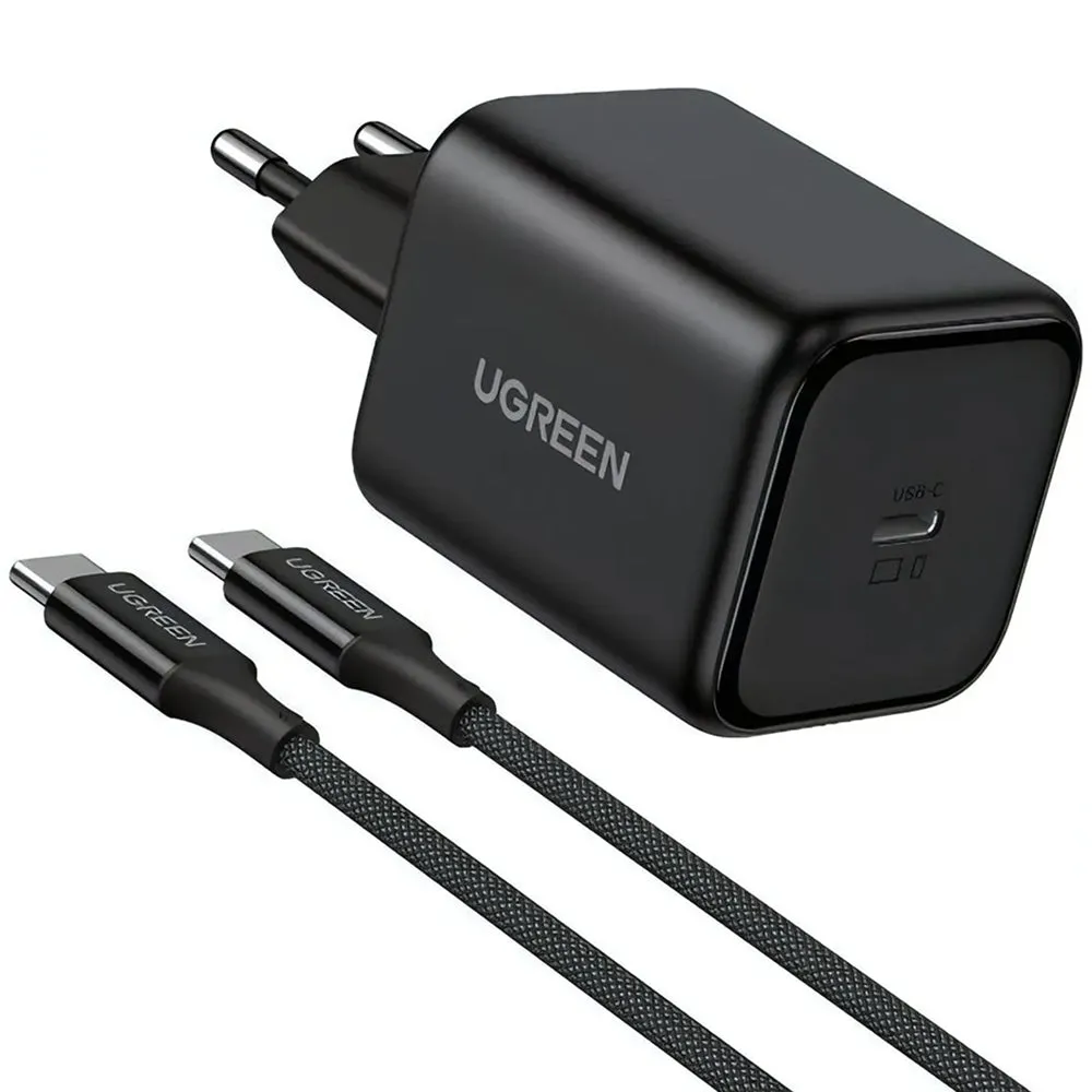 Caricatore da rete con cavo USB-C UGREEN X524 (65054), 45W, 3A, 1 x USB-C, Nero - immagine 1