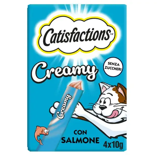 Catisfaction Dreamies Creamy snack per gatti 4x10 gr Salmone - immagine 1