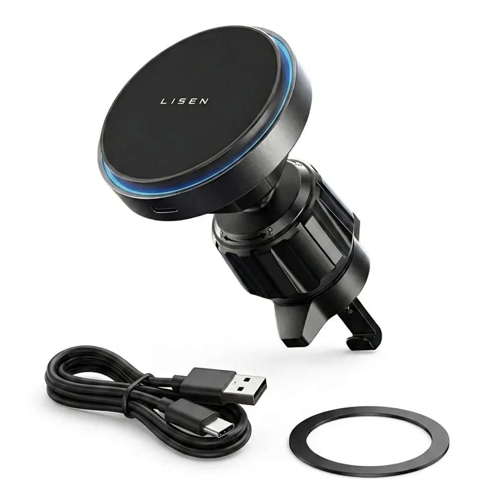 Caricatore Auto Wireless Lisen, 15W, 1.67A, Nero YL0225070006 - immagine 1