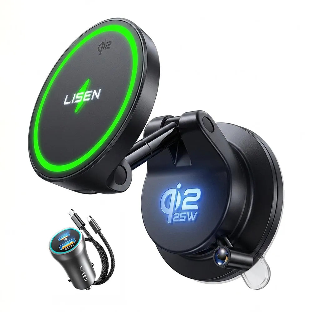 Caricatore Auto Wireless Lisen W608 Pro, 25W, Nero YL0225090001 - immagine 1
