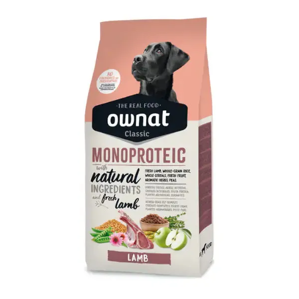 Ownat Classic Monoproteic All Breeds Adult con agnello fresco 12 kg - Crocchette monoproteiche cane - immagine 1