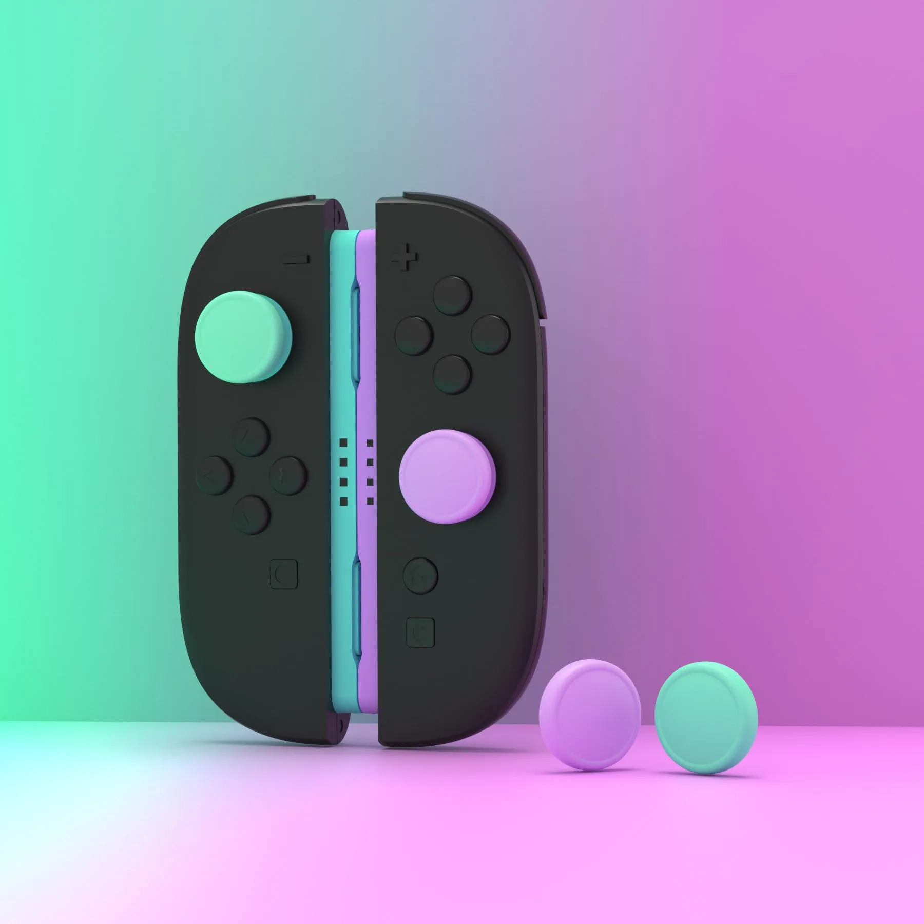 playvital Copri Levette Analogiche per Nintendo Switch 2, Viola&Verde - immagine 2
