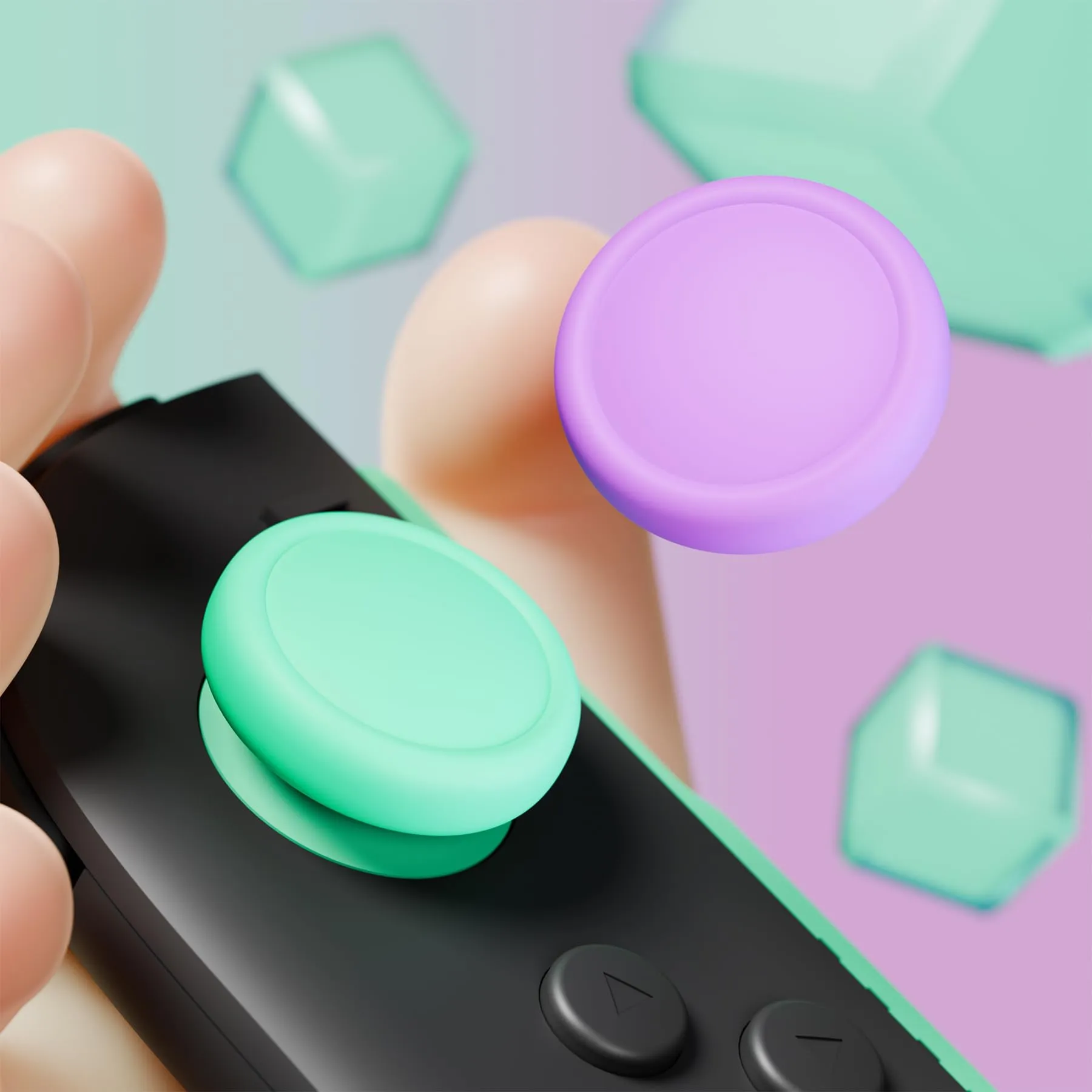 playvital Copri Levette Analogiche per Nintendo Switch 2, Viola&Verde - immagine 5