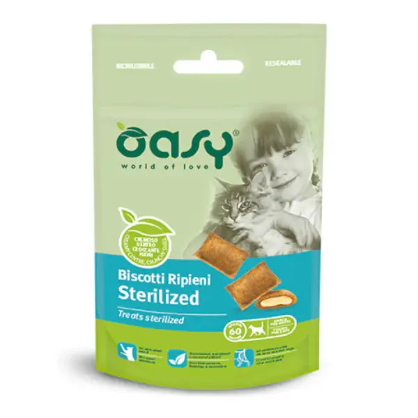 Oasy Cat Biscotti Ripieni 60 gr Sterilized - immagine 1