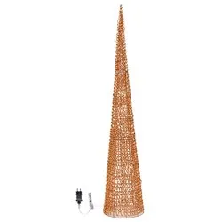 Cono 1 gioco di luce (D40 H210 cm) (2pz) 2400 luci - MICROLED Bianco caldo IP44 Rose gold 81765 - immagine 1