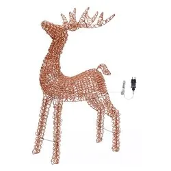 Renna 3D Rose gold (H130 cm) 1 gioco di luce (1pz) 960 luci - MICROLED Bianco caldo IP44 81680 - immagine 1