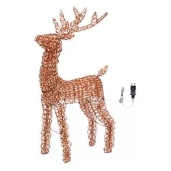 Renna 3D Rose gold (H96 cm) 1 gioco di luce (1pz) 600 luci - MICROLED Bianco caldo IP44 81666 - immagine 1