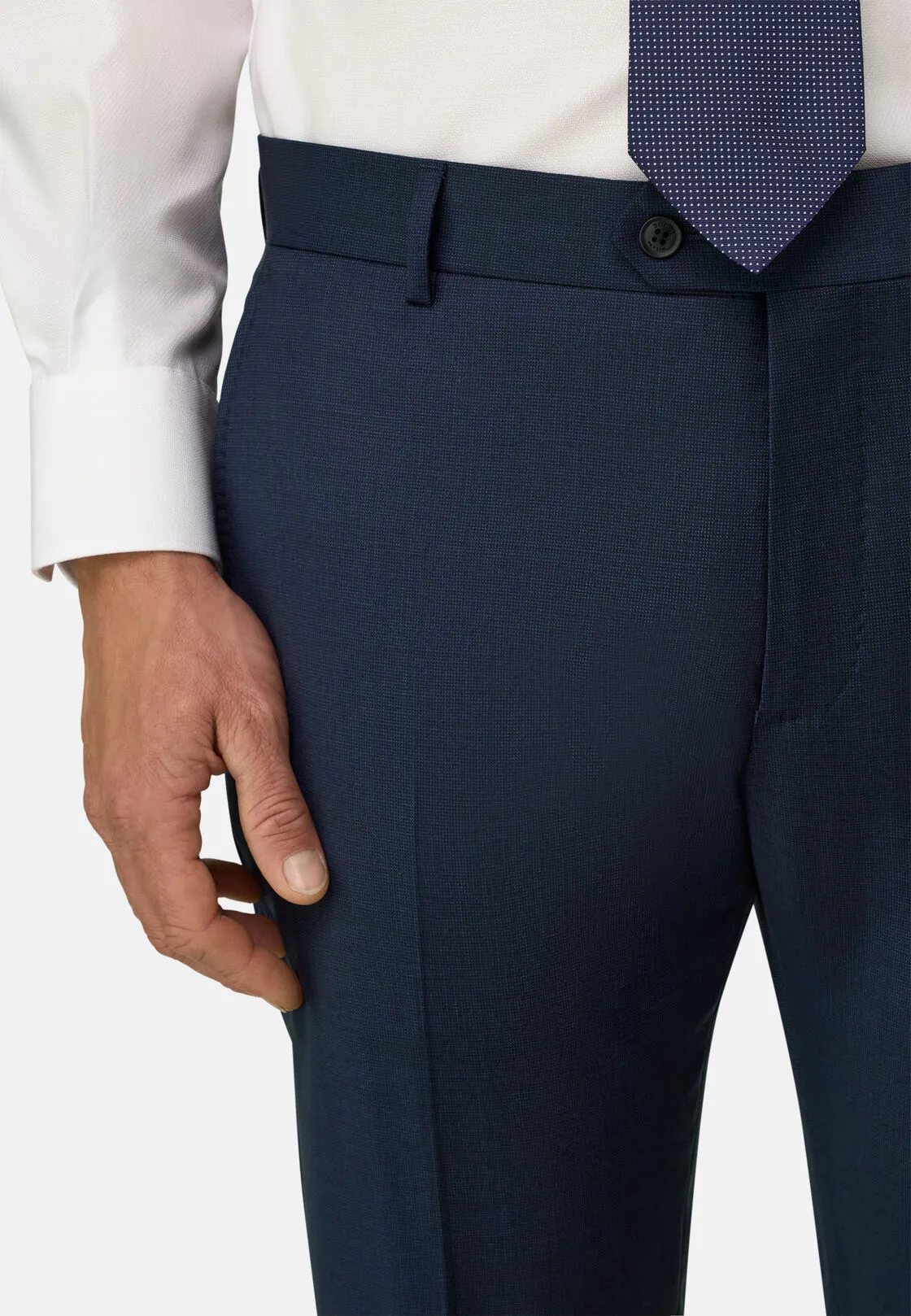 Boggi, Abito Micro Fantasia Lana Elasticizzata, Uomo, Navy, Taglia: 54 - immagine 3