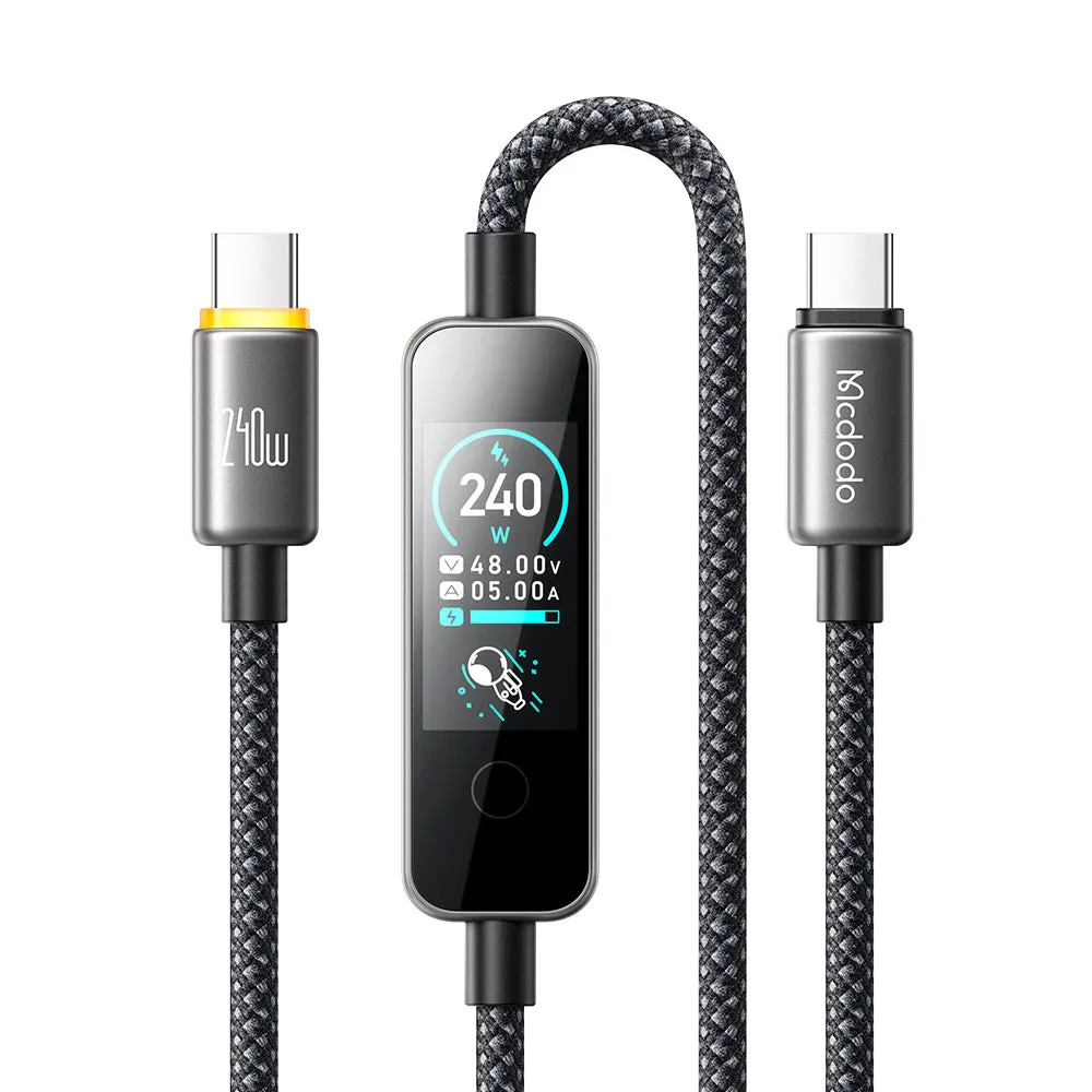 Cavo Dati e Ricarica USB-C - USB-C McDodo CA-8750 Display, 240W, 1,2m, Nero - immagine 1