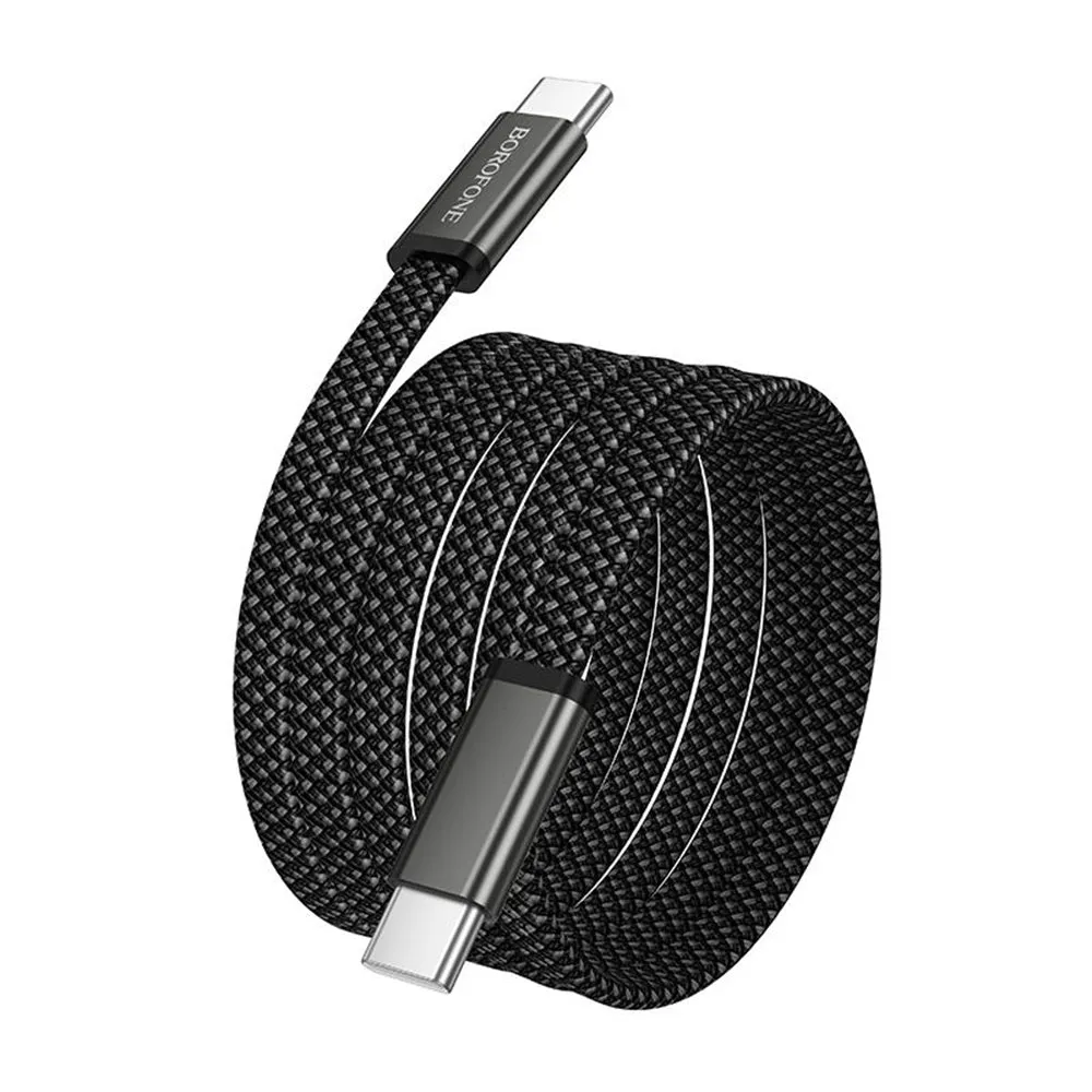 Cavo Dati e Ricarica USB-C - USB-C Borofone BX124 Peace, 60W, 1m, Nero - immagine 1