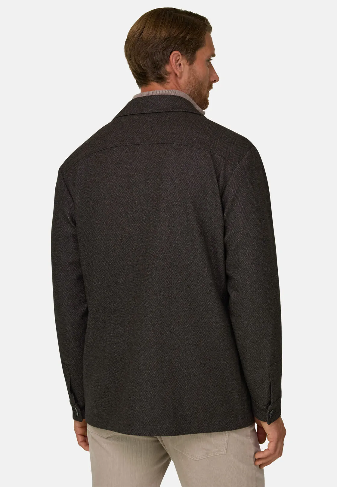 Boggi, Giacca Camicia Resca Misto Viscosa, Uomo, Marrone, Taglia: S - immagine 4