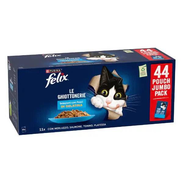 Purina Felix le Ghiottonerie in gelatina Multipack 44x85 gr Selezioni con Pesci - immagine 1