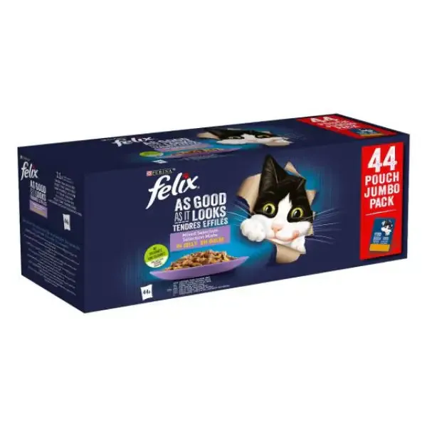 Purina Felix le Ghiottonerie in gelatina Multipack 44x85 gr Selezioni Mix Carne-Pesce - immagine 1