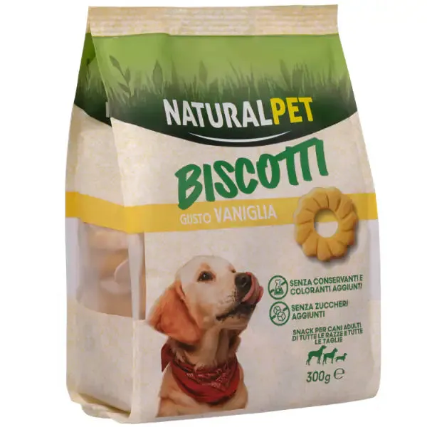 NaturalPet biscotti per cani All Breeds formine snack 300 gr Vaniglia - immagine 1