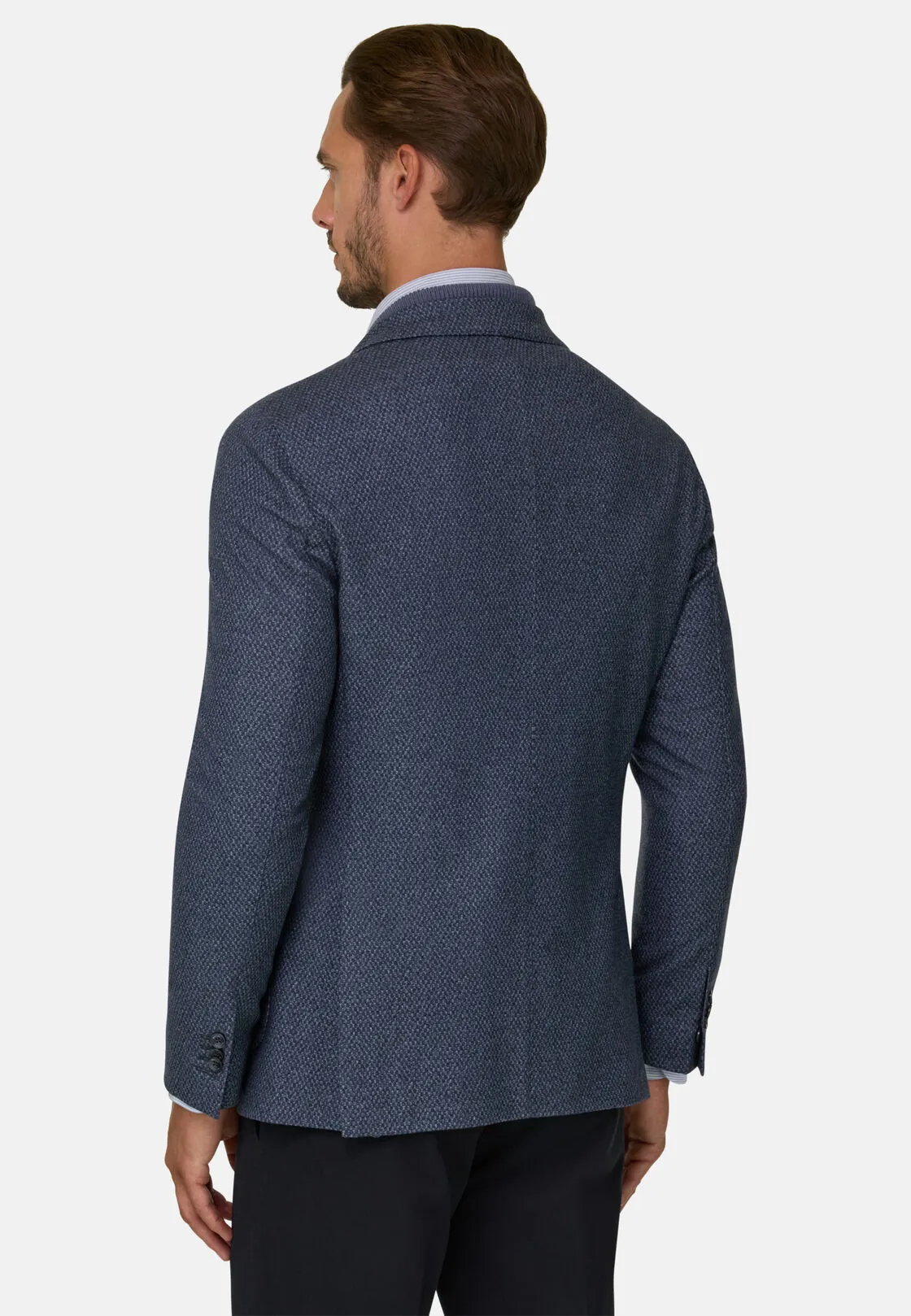 Boggi, Giacca Micro Fantasia Misto Lana, Uomo, Navy, Taglia: 58 - immagine 4