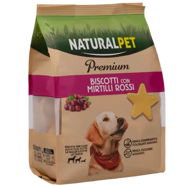 NaturalPet Premium biscotti per cani All Breeds 300 gr con Mirtilli rossi - immagine 1