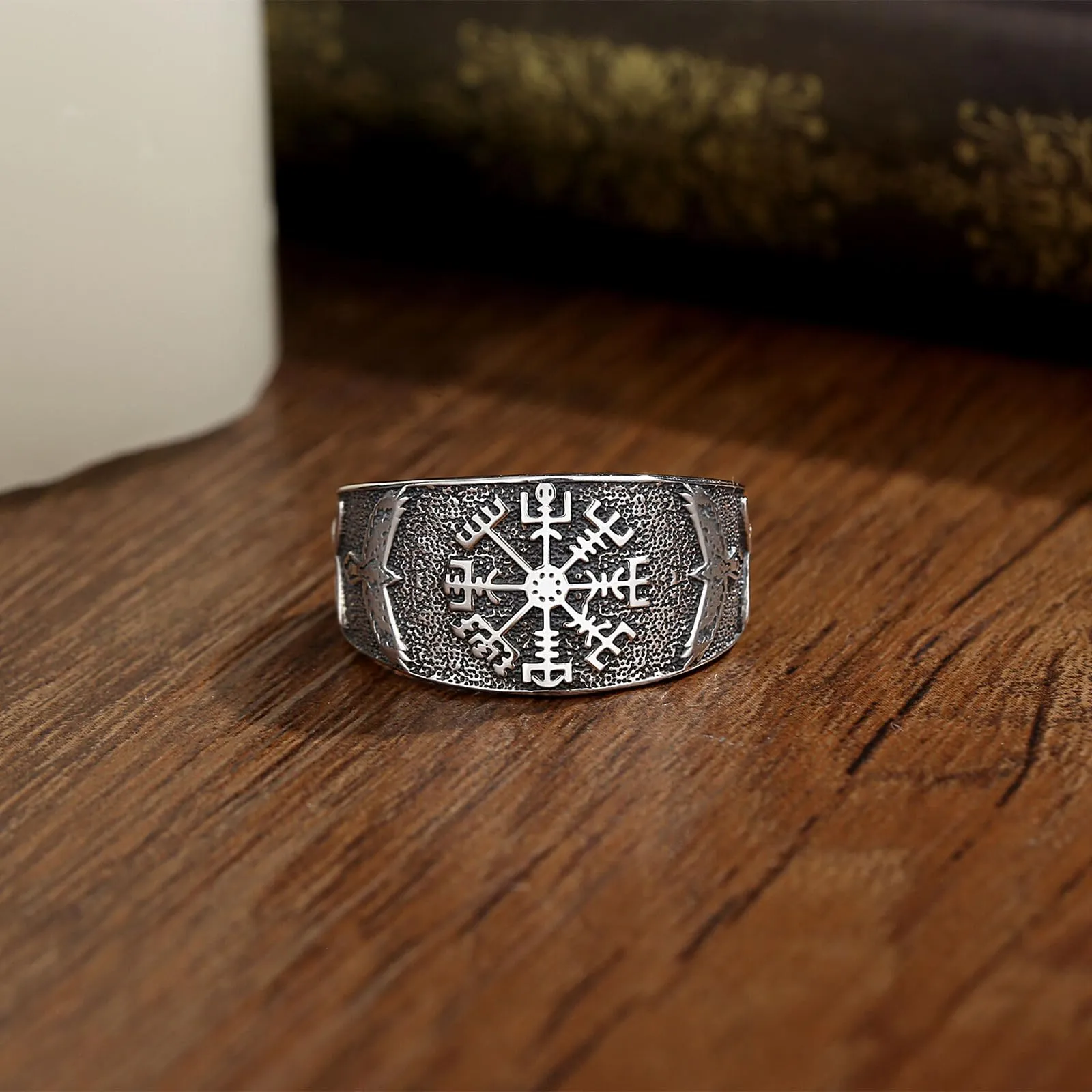 AEONSLOVE Anello Vichingo Regolabile Argento 925 Anello Vegvisir Aperto per Uomo Donna Anelli Pollice Aperti Regolabili Gioielli Vichinghi Nordici - immagine 2