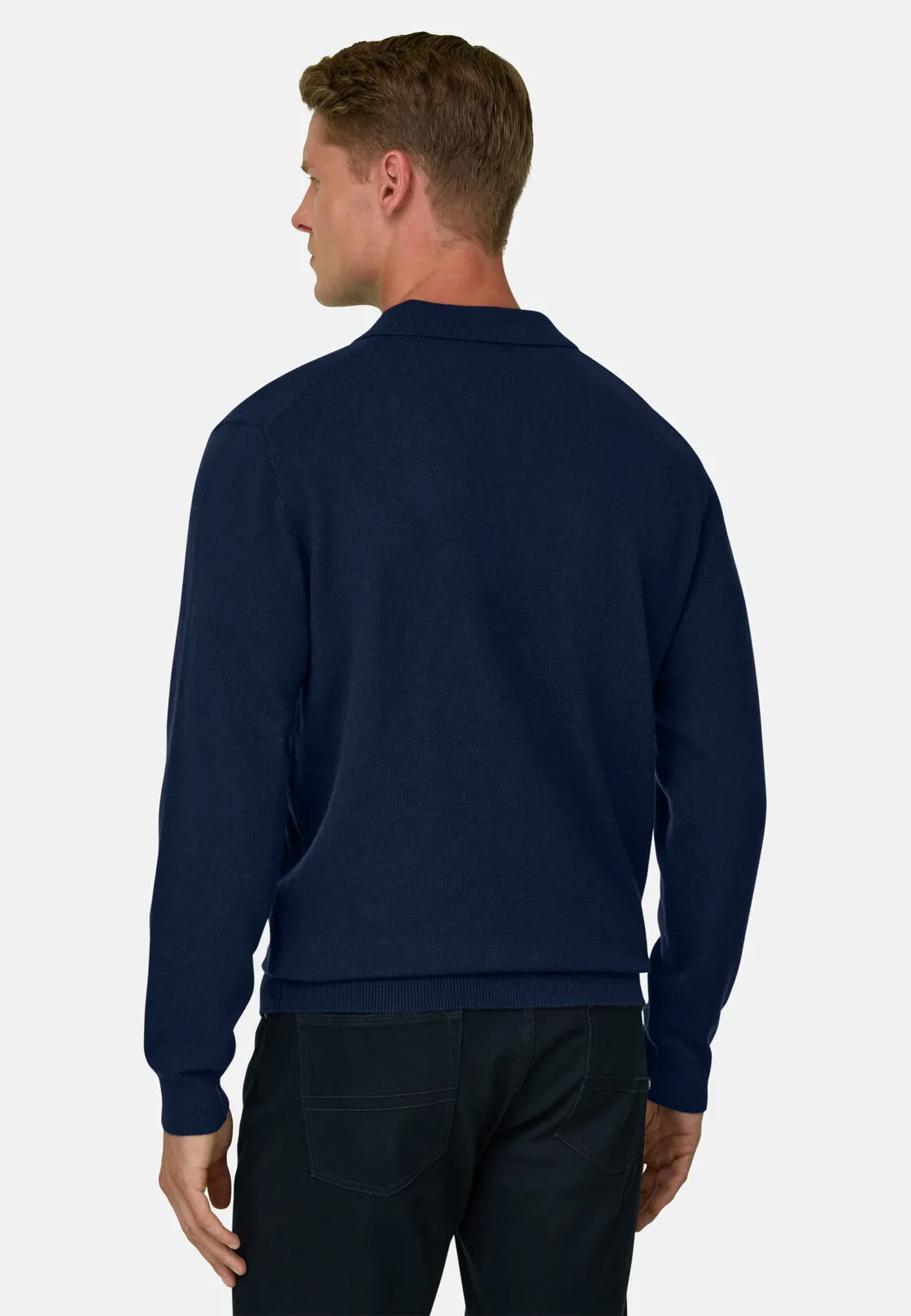 Boggi, Polo Di Maglia In Misto Cashmere, Uomo, Navy, Taglia: L - immagine 4