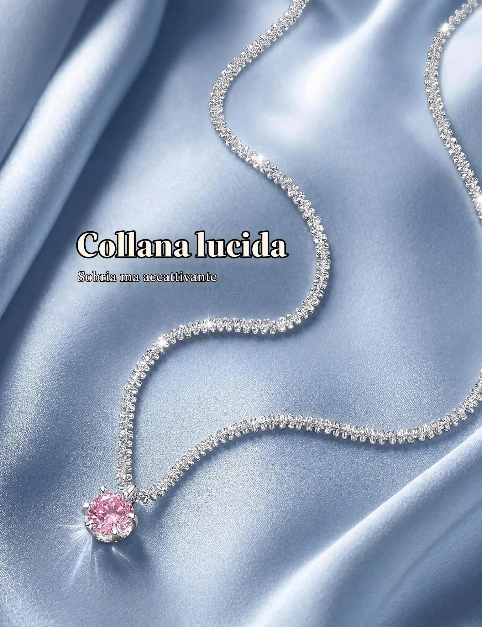 JeweBella Punto Luce Collana Placcato in Argento 925 Donna Ragazza - immagine 6