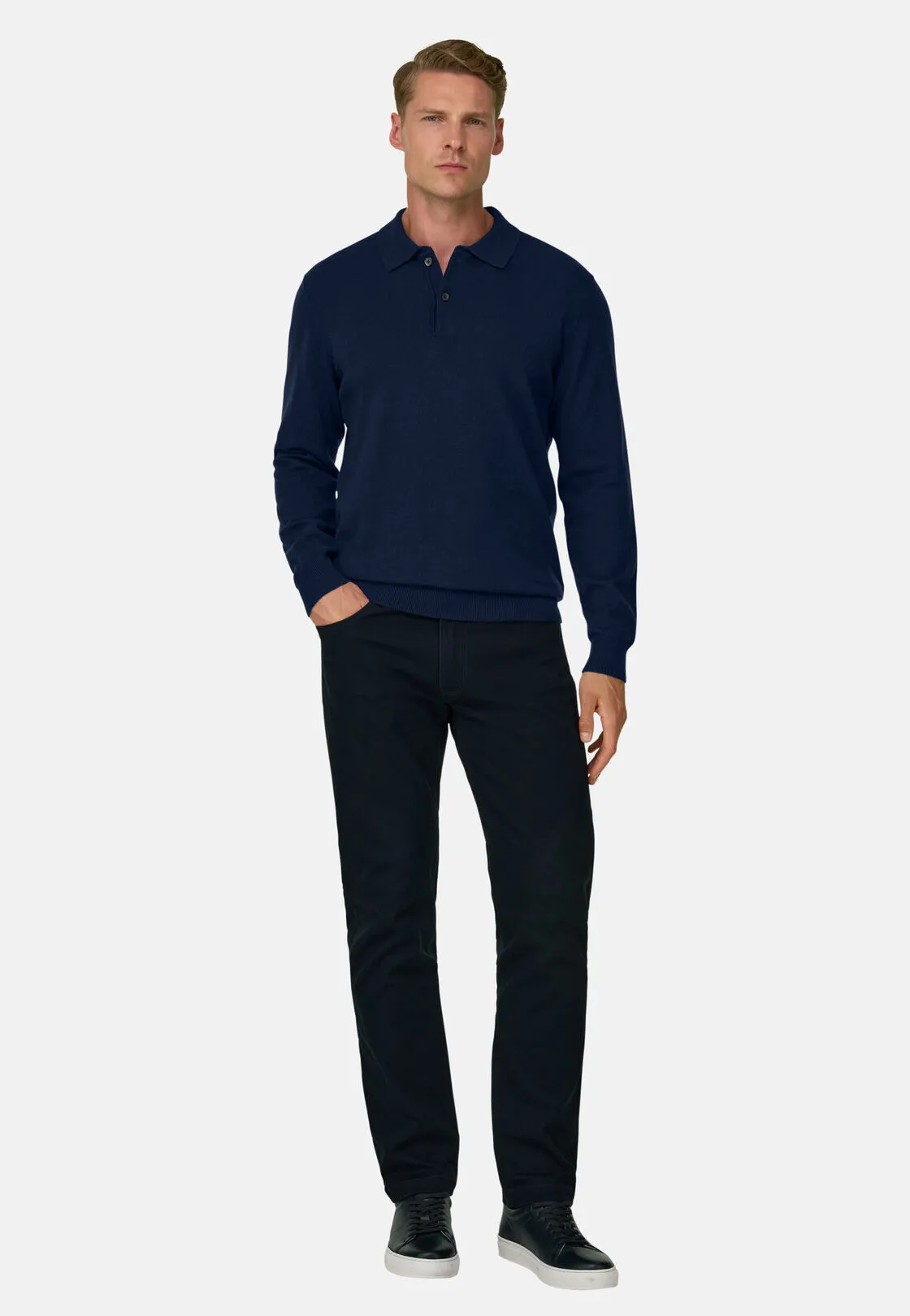 Boggi, Polo Di Maglia In Misto Cashmere, Uomo, Navy, Taglia: XS - immagine 2