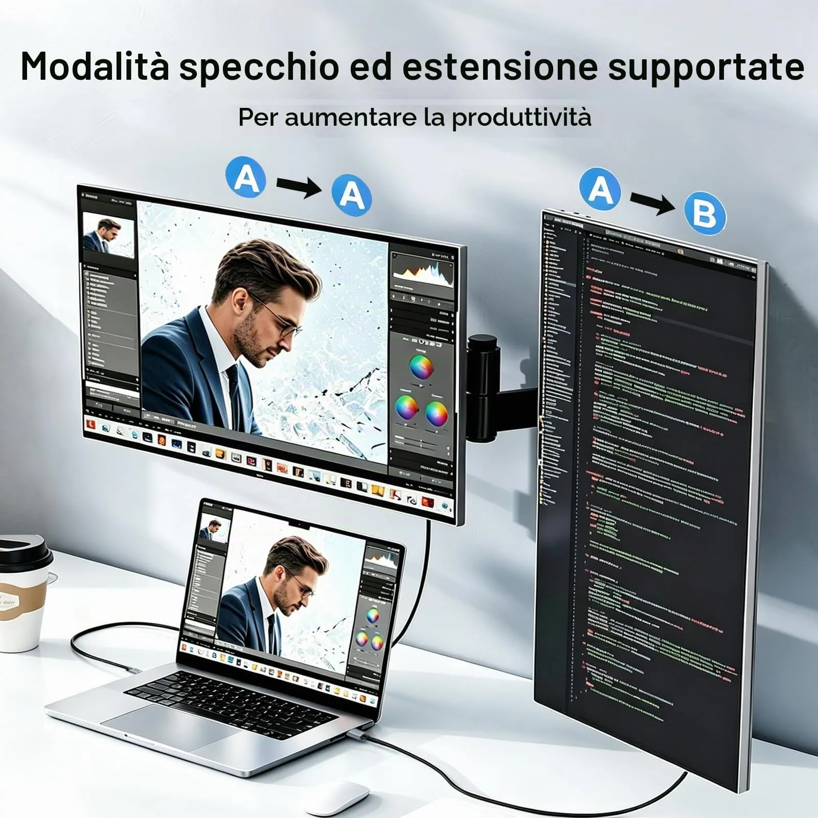 Cavo USB C HDMI 4K 2M, Cavo Tipo C a HDMI UHD, Thunderbolt 4/3 a HDMI Compatible con iPhone 17/16/15, MacBook Pro/Air, iMac, iPad, Galaxy S25/S24/S23, Surface, Dell, HP, Chromebook - immagine 3