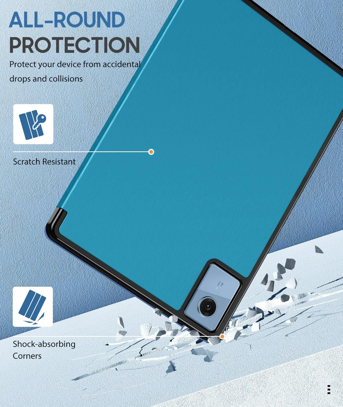 MoKo Cover per Lenovo Idea Tab 11 2025 con Porta Penna, Blu Francese - immagine 5